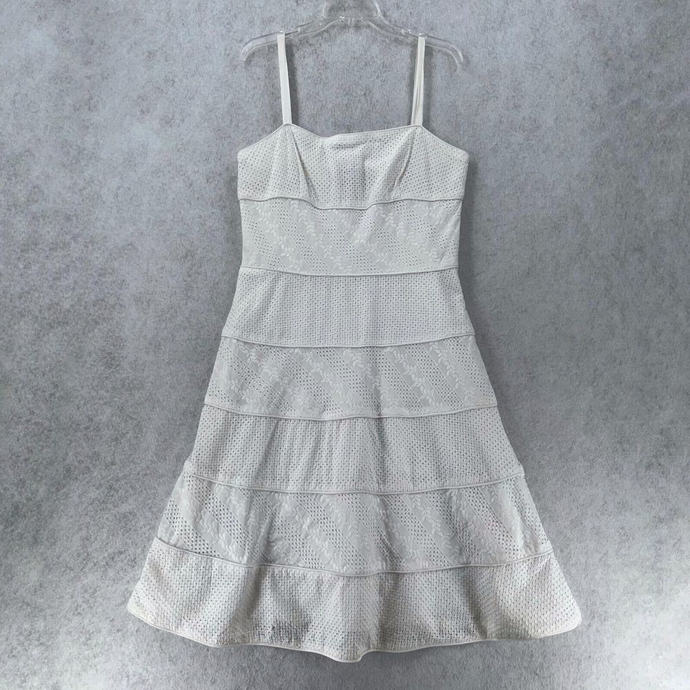 Spenser Jeremy White Tiered Cottagecore Eyelet Dress Womens‎ 14 Prairie A-Line